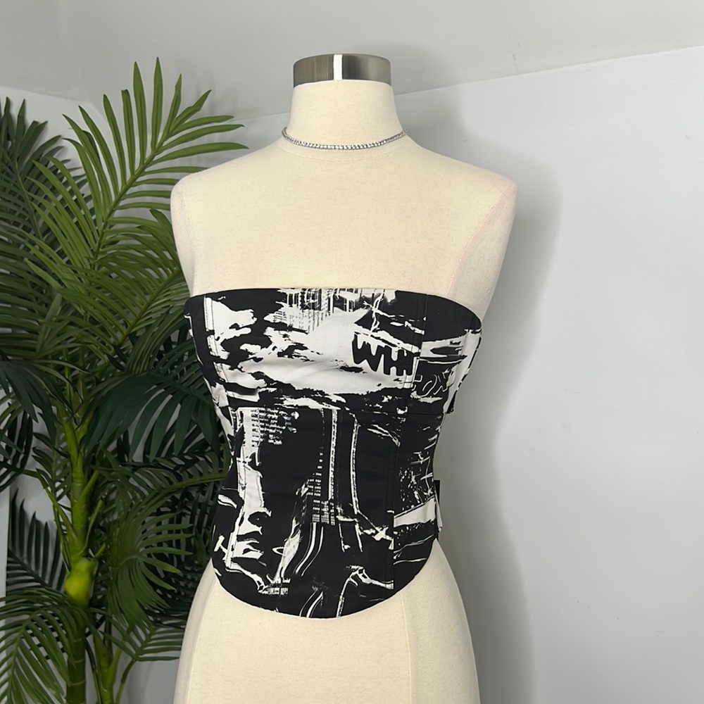 Black & White Bustier Corset top